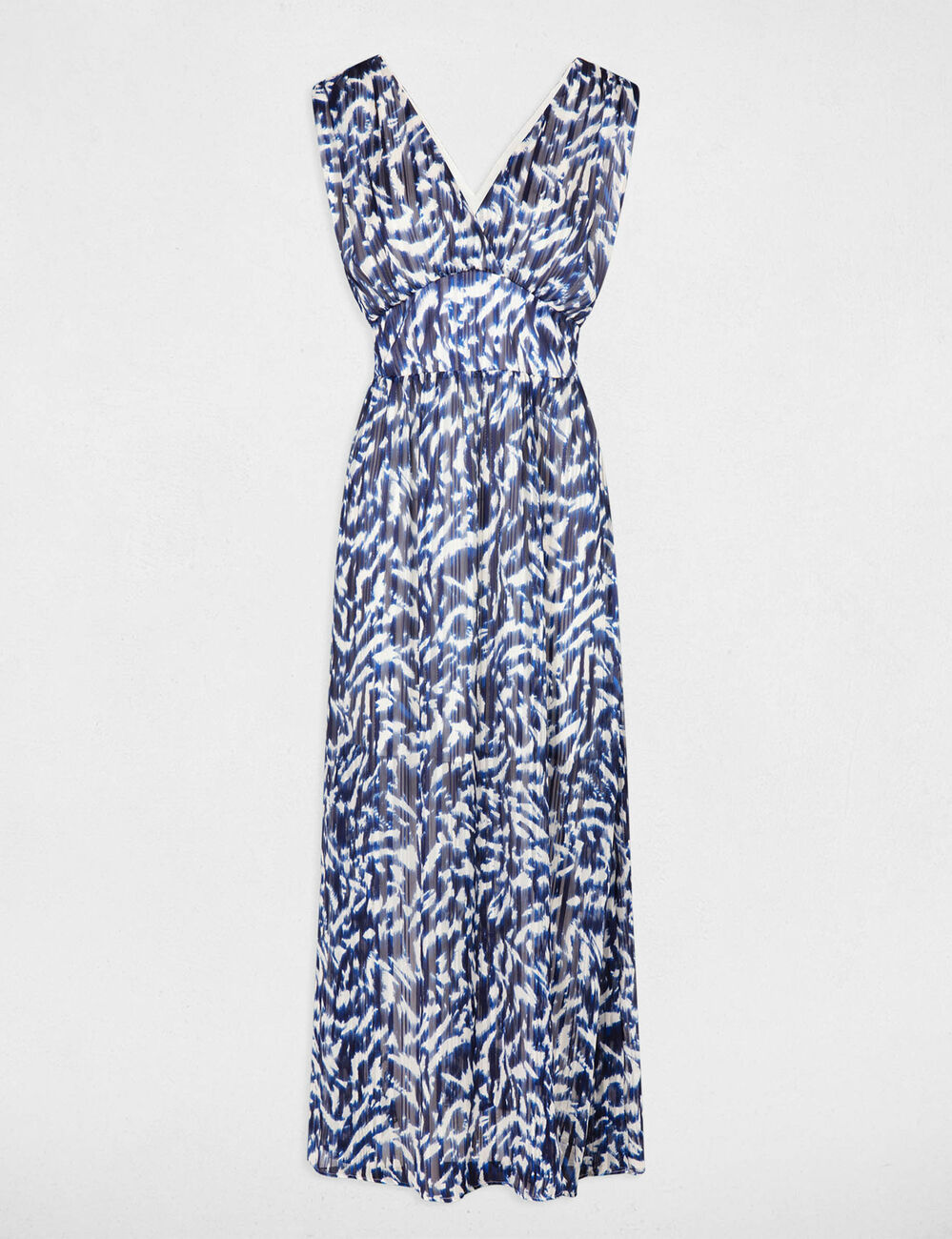 Printed waisted maxi dress multicolored women