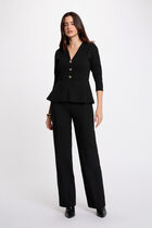 Fitted v-neck t-shirt black women