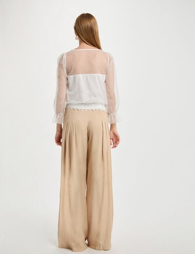 3/4-length sleeved t-shirt white women