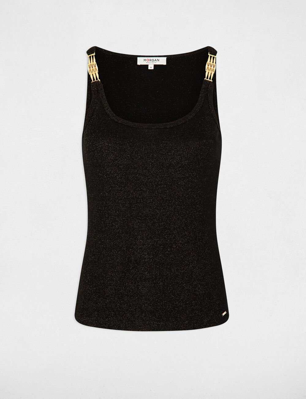 Vest top with thin straps black women