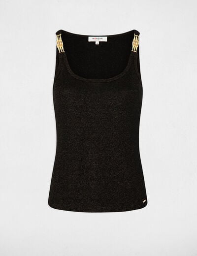 Vest top with thin straps black women