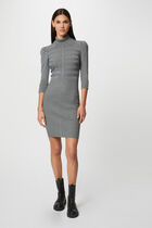 Fitted jumper dress with turtleneck dark grey women