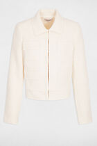 Cropped fitted jacket ivory women