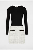 Fitted mini dress white women