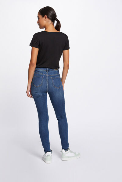 Short-sleeved t-shirt with embroidery black ladies'