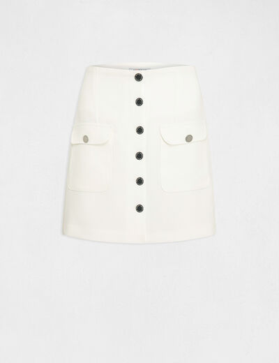 Buttoned straight city skirt ecru ladies'