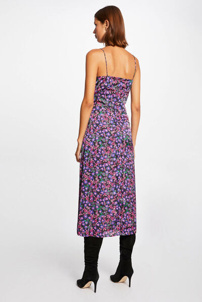 Midi straight dress with floral print multico ladies'