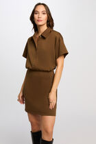 Robe courte ajustée vert kaki femme