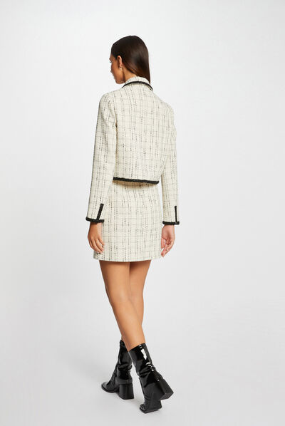 Short straight skirt ivory ladies'