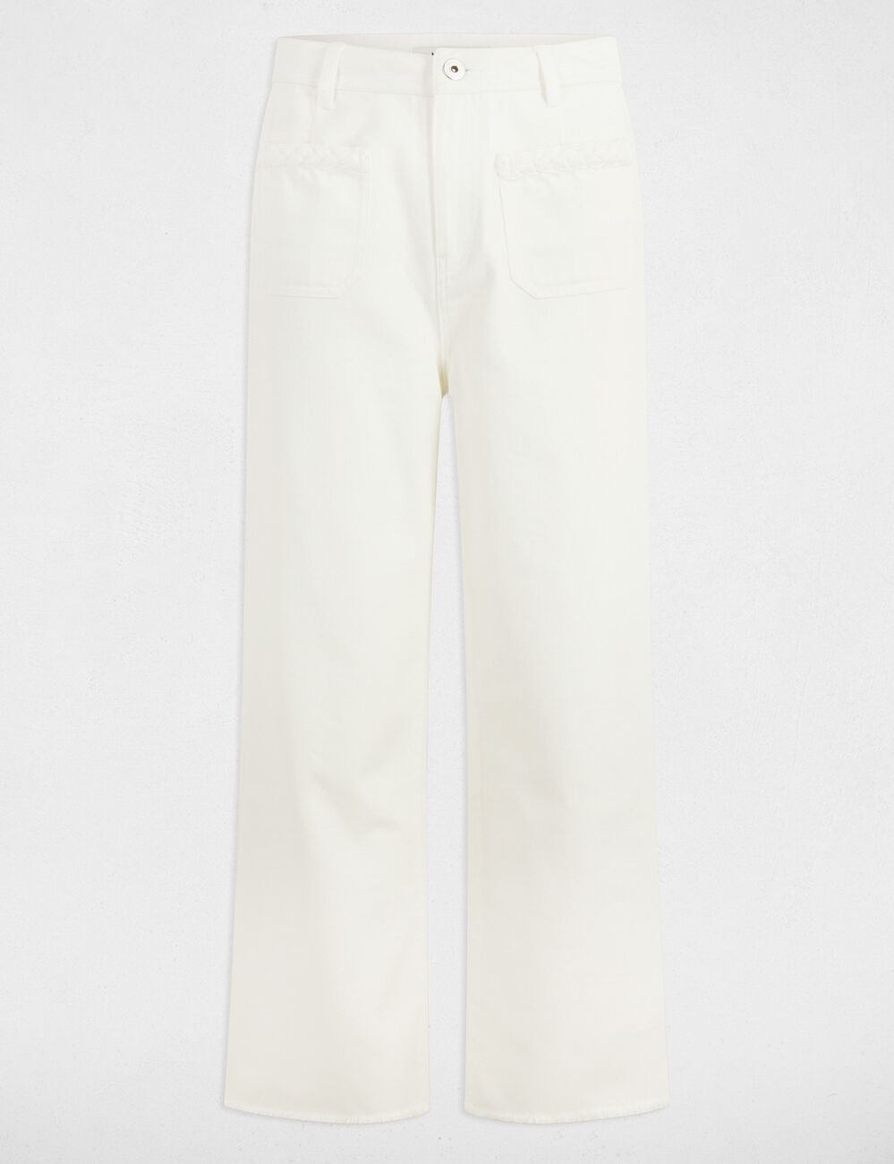 Jeans flare taille haute blanc femme