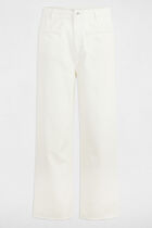 Jeans flare taille haute blanc femme