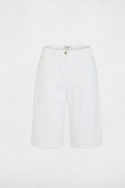 High-waisted wide shorts white women