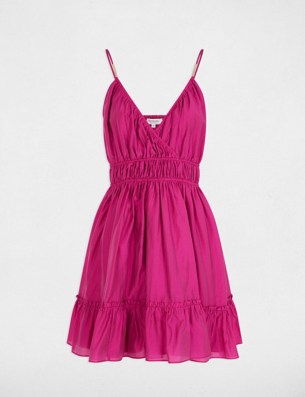 Short open-back dress raspberry pink women