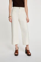 Wide-leg high-waisted cropped trousers white women