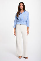 Striped cropped shirt sky blue women
