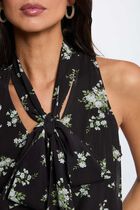 Sleeveless top with tie neck multicolor women