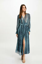 Maxi wrap dress multicolored women