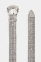 Belt with rhinestones silver color women