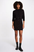 Short 2-in-1 effect dress black women