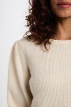 Fitted cropped sweater ivory women