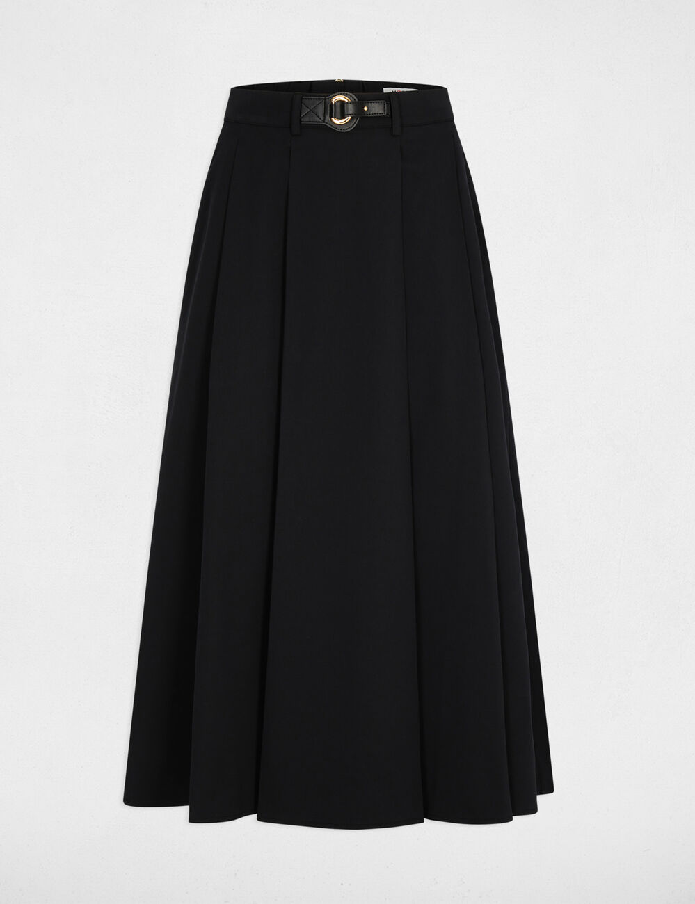High-waisted flared skirt black women