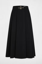 High-waisted flared skirt black women