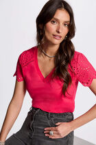 Short-sleeved t-shirt fuchsia pink women