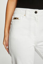 Cropped straight jeans ecru women