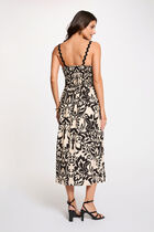 Mid-length dress with square neckline black women