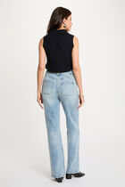 Sleeveless top with folded collar navy blue women