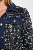Tweed jacket denim details multicolored women
