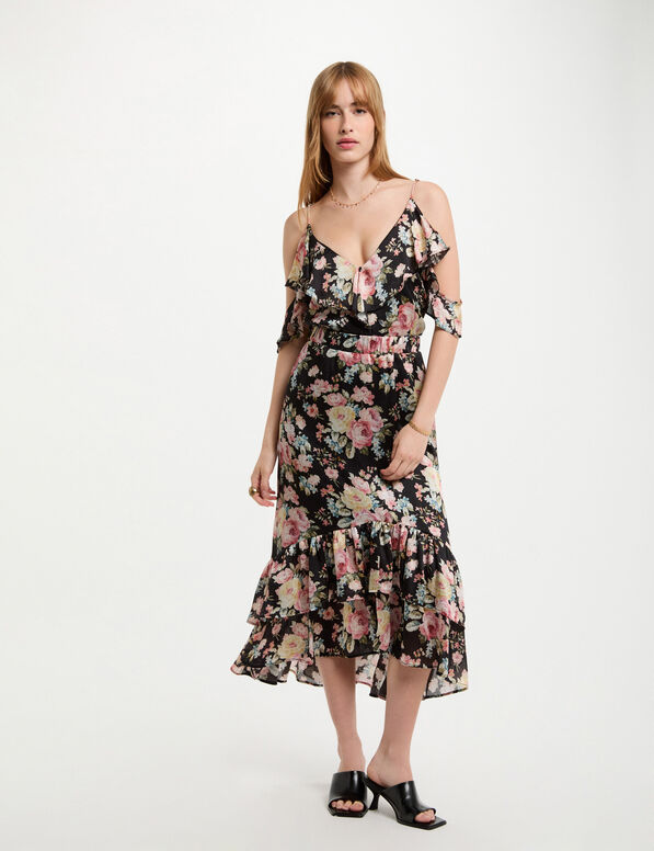 printed top with ruffles multicolor women Printed top with ruffles multicolor women