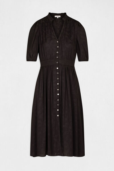 Straight dress with paisley print black ladies'