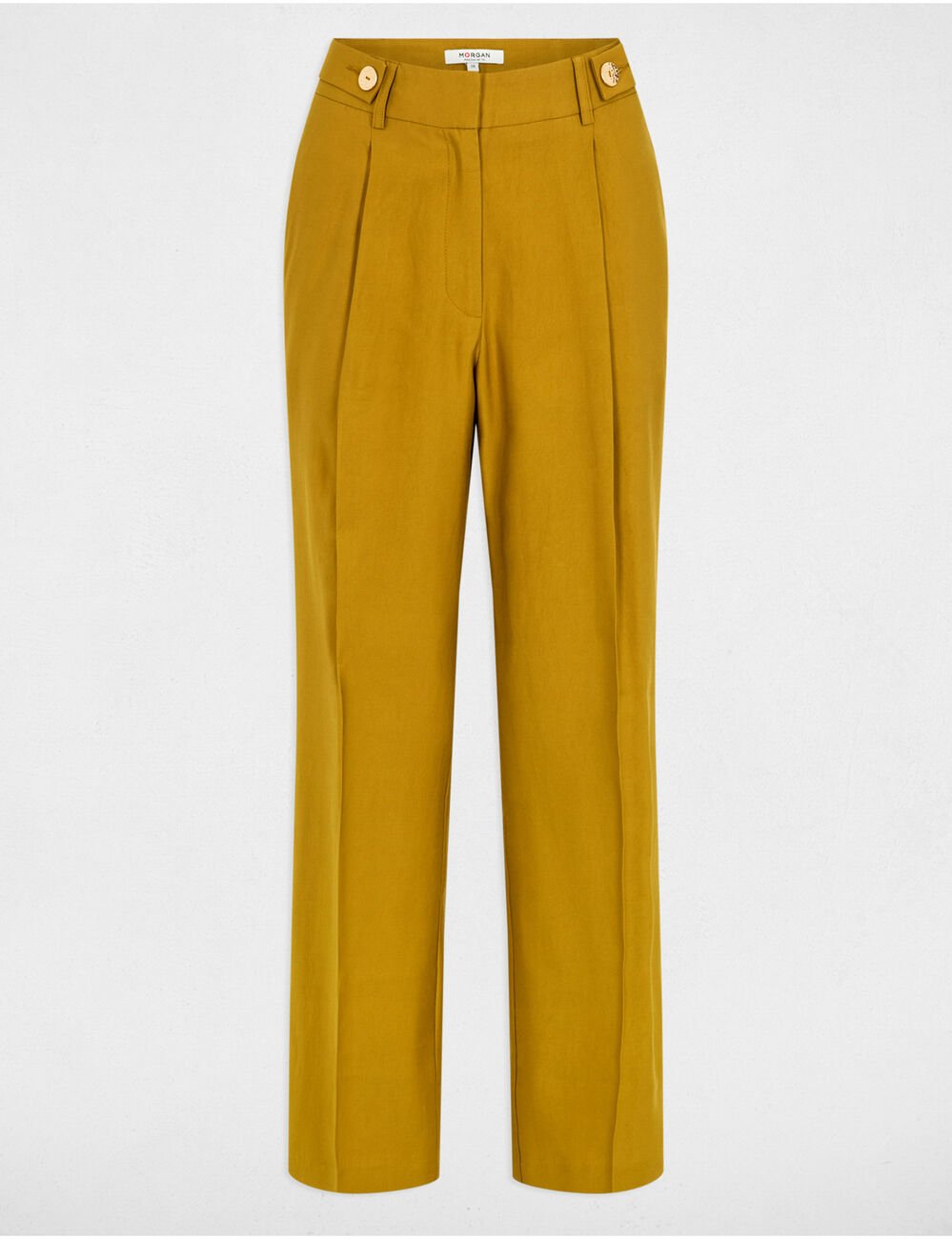 Peg trousers with darts khaki green women