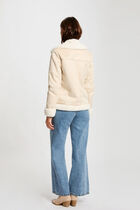 Zipped jacket suede effect ivory women