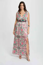 Fitted long dress multicolor women