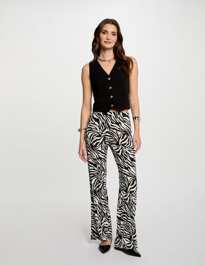 Printed loose trousers black women