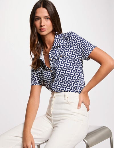 Short-sleeved blouse white women