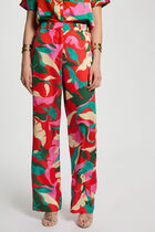 Printed straight trousers multicolor women