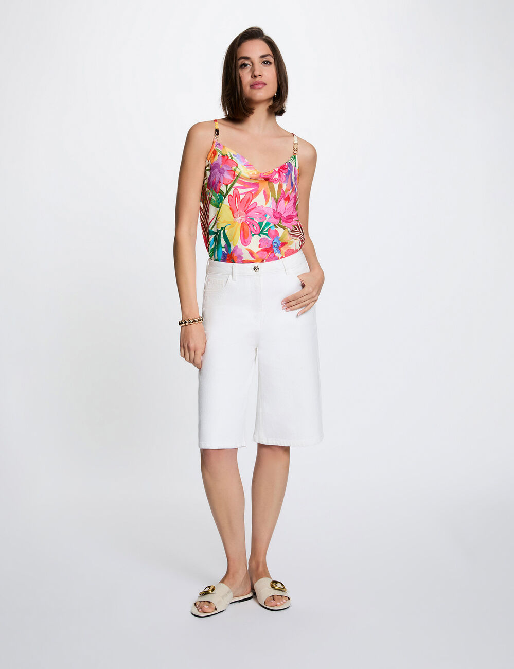 Satin cowl neck top multicolor women