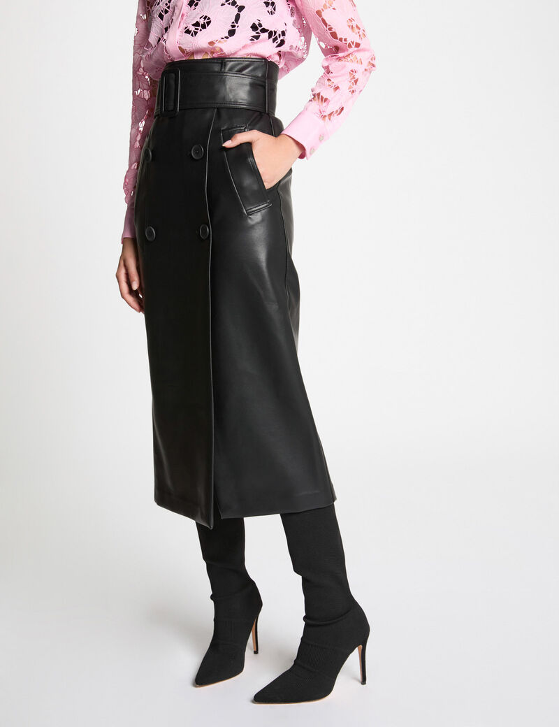 jupe longue simili cuir noir femme Jupe longue simili cuir noir femme