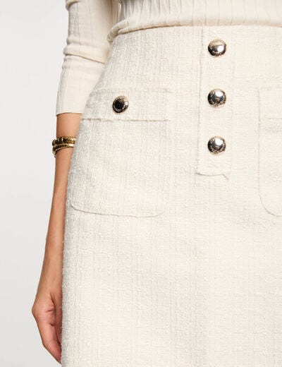 Mini tweed skirt ivory women