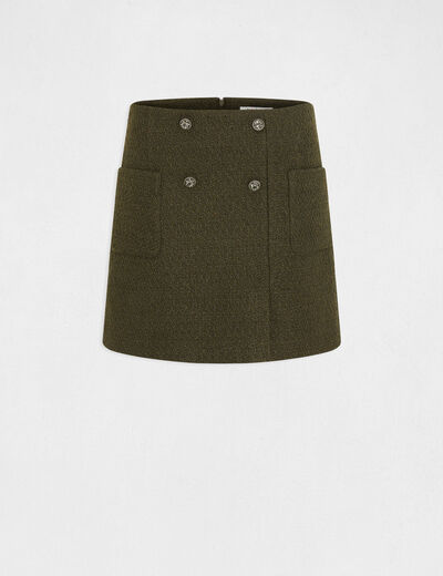 Straight skirt with buttons dark green ladies'