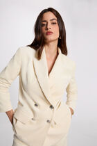 velvet jacket with tailored collar ecru women Union Jack Wool Knit Sweater