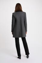 Fitted boucle coat dark grey women