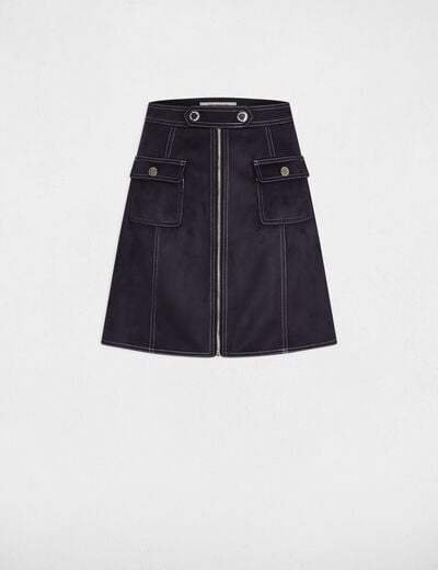 Fitted short skirt navy blue women