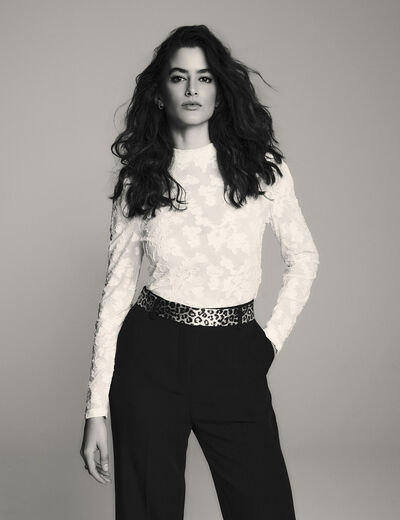 Long-sleeved t-shirt ivory women