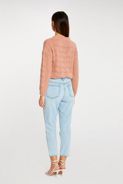 Long-sleeved jumper antique pink ladies'