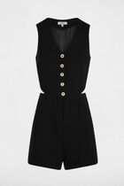 Combishort sans manches noir femme