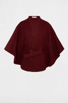 Belted cape bordeaux women